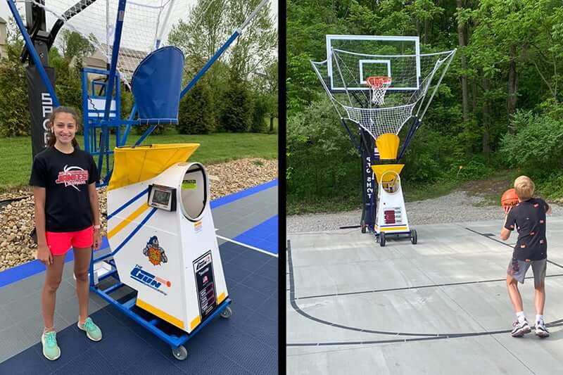 Shoot-A-Way basketball shooting machine for home use